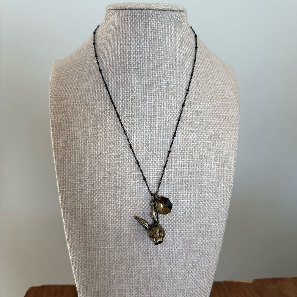Gold Rabbit Pendant Necklace - Picture 2 of 3